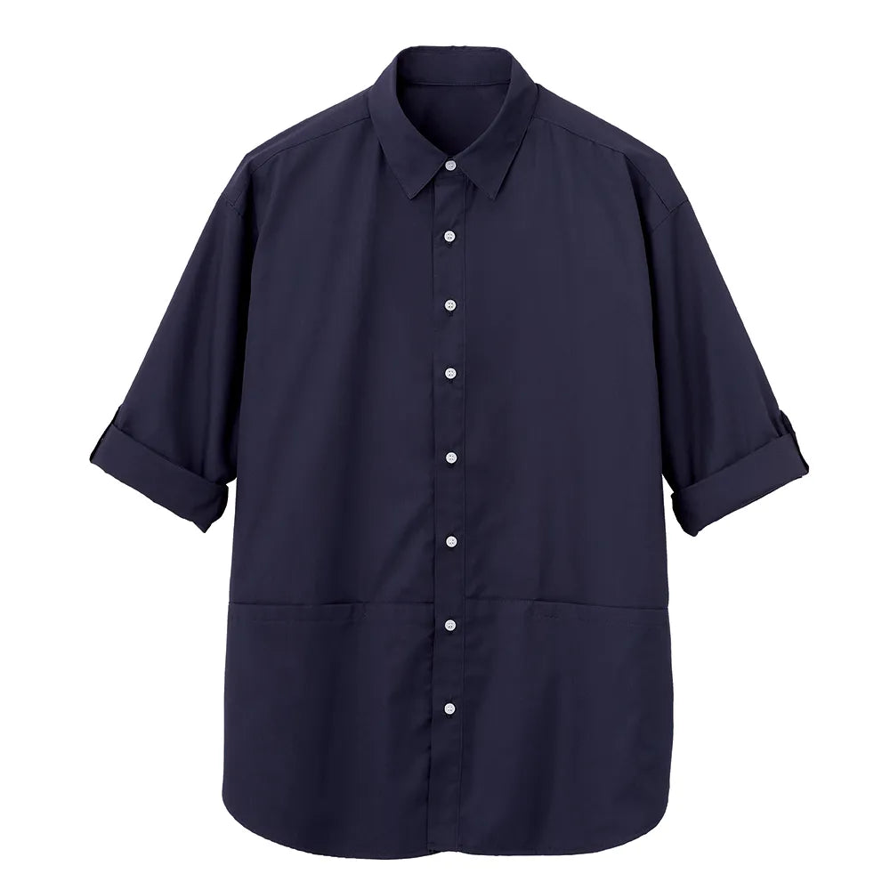 八分袖ロングシャツ