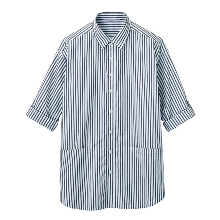 八分袖ロングシャツ