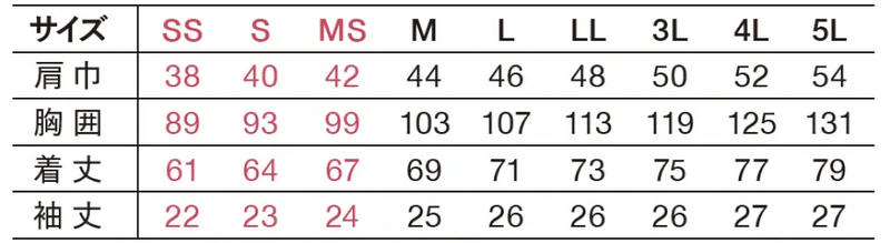 サイズ表