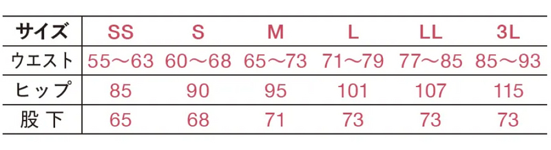 サイズ表